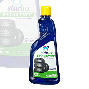 Brilha Pneu Starlux 500ml Protecao UV Pretinho Para Borrachas Pneus De Onibus Carro E Renovacao De Pisos