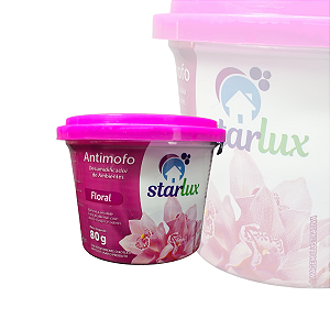 Antimofo Floral Starlux 80g Desumidificador Elimina Umidade Mofo Fungos E Perfuma O Ambiente