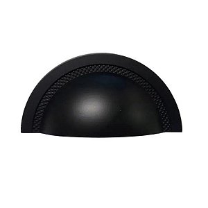 Puxador Concha Shell 64mm Preto Zen Design