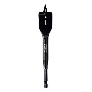 Broca Chata Preto Fosco para Madeira 1 x 6 Pol. DW1582 Dewalt
