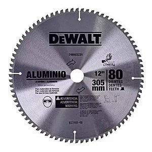 Lâmina de Serra Esquadria Alumínio 12 Pol. 80 Dentes DWA03220 Dewalt