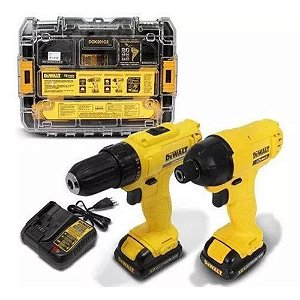 Kit Furadeira + Parafusadeira 12v Bateria Dewalt DCK201C2-BR
