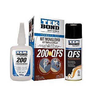 Kit Moveleiro MDF Cola 100g + 200ml Acelerador para Adesivo Instantâneo