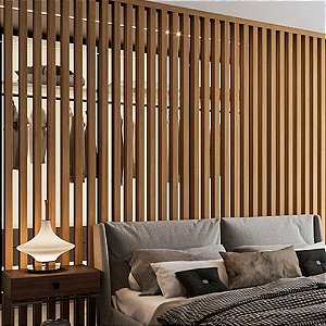 Painel Ripado MDF Breeze Freijó Real 270x5x8cm