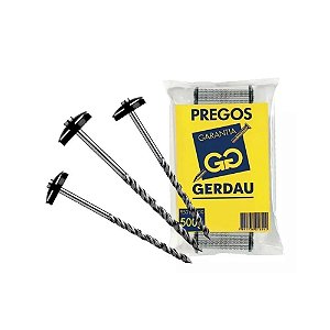 Prego para Telha com Cabeça Corpo Liso 18x27 Gerdau 500g