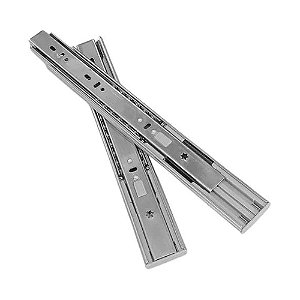 Corrediça Metal Telescópica Larga C/ Amortecedor 35cm