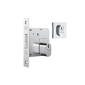 Fechadura 1006 para Porta de Correr Ros. Quadrada Cromado Stam