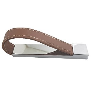 Puxador Couro Natural Marrom 2880 96mm Torralba