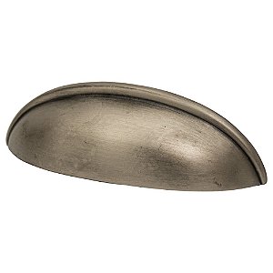 Puxador Concha Aniela 332 64mm Prata Velha Escovada Torralba