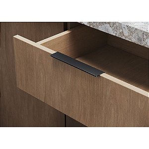 Puxador Alumínio Luna RM-414 Sobreposto 200mm Preto Rometal