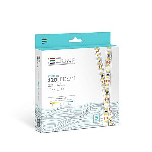 Fita Led Sem silicone 600K de 5 metros FT260 Branco Frio 120 Led - Led Line