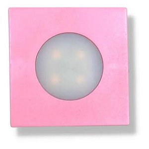 Luminária Point Quadrada 1,5W Bivolt 6000K Rosa Ledline