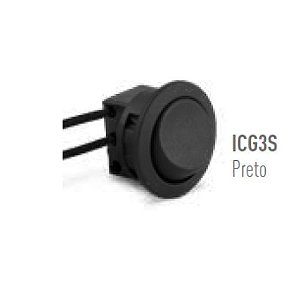 Interruptor Gota Preto Saída Simples com Cabo Lateral ICG3S Ledline