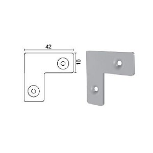 Esquadreta para Perfis 16mm ESQ-16 4 Unidades - ROMETAL