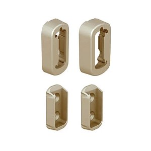 Suporte Lateral Tubo Cabideiro Vesto Champagne Claro (Par) Rometal