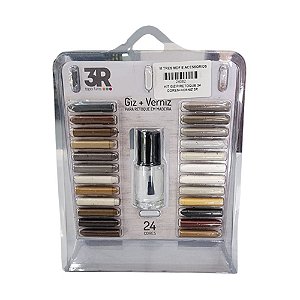 Kit Giz para Retoque de MDF com 24 Cores+Verniz - 3R