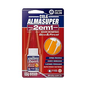 Cola Adesivo Instantâneo 10g Bico E Pincel 2 Em 1 Almasuper