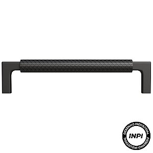 Puxador Zigrinato IL1780 128mm Preto Italy Line