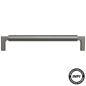 Puxador Zigrinato IL1780 160mm Grafite Escovado Italy Line