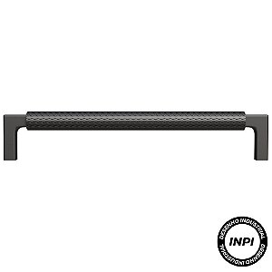 Puxador Zigrinato IL1780 160mm Preto Italy Line