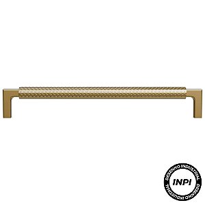 Puxador Zigrinato IL1780 192mm Bronze Escovado Italy Line