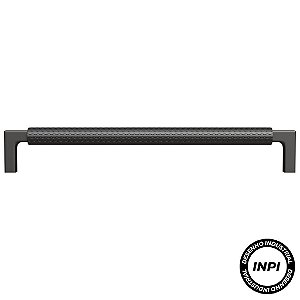 Puxador Zigrinato IL1780 192mm Grafite Escovado Italy Line