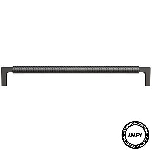 Puxador Zigrinato IL1780 224mm Preto Italy Line