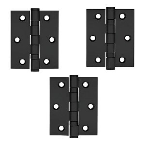 Dobradiça com Rolamento 3" X 2,5" X 2mm Inox Black 76005 Kit 3 unidades - Stam