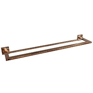 Porta Toalha Dupla Eterna 600mm Red Gold Italy Line