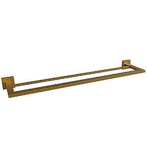 Porta Toalha Dupla Eterna 600mm Gold Matte Italy Line