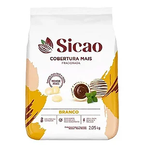 Cobertura Mais sabor chocolate Branco fracionado - Gotas 2,05kg SICAO