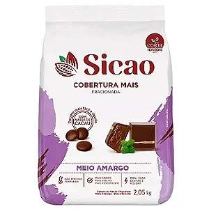 Cobertura Mais sabor chocolate Meio Amargo fracionado - Gotas 2,05kg SICAO
