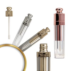 Frasco Gloss com Tampa Ouro, Prata e Rose