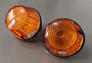 Par Lanterna Pisca Pudim Original IAM - Caminhão Antigo D60 (Laranja)