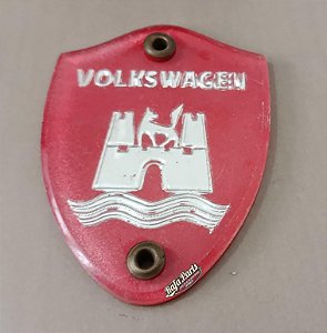 Emblema Brasão Volkswagen Fusca Acessório De Época Vermelho (Usado)