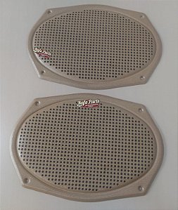 Par Tela Auto Falante 6/9 Marrom Monocromático Antigo Metal