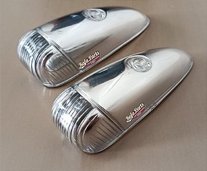 Par Lente Lanterna Teto - Caminhão Mercedes 1111/1113 (Baleinha Cristal)