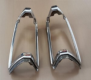 Par Aro Moldura Lanterna Seta/Pisca Original Ford - Landau (Cromado Usado)
