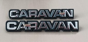 Par Emblema Lateral Caravan 80/83 Original GM Cromado