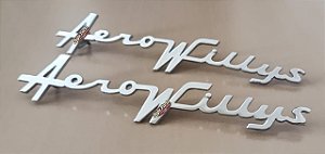 Par Emblema Aero Willys 60/62 Original Arpra Usado Cromado