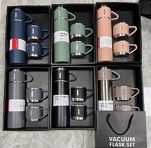 GARRAFA TÉRMICA COM 3 XÍCARAS..