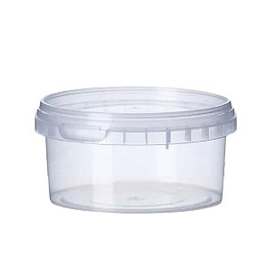 P600 - Pote Redondo Com Lacre 600 ml - 50 unidades (Tampas Coloridas)