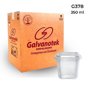 G378 - Embalagem 350 ml quadrado sem lacre Galvanotek 50 unidades