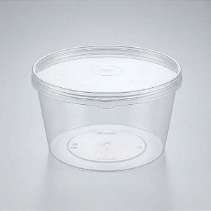 Pote Plástico capacidade 250 ml Redondo Com Lacre - 100 unidades