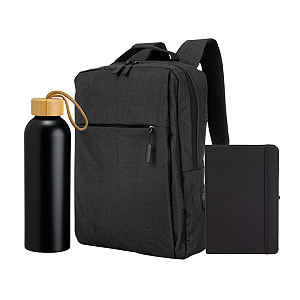 Kit Onboarding Personalizado, Mochila, Caderneta e Garrafa – 3 Pçs