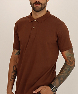 Camiseta Gola Polo Masculino Marrom