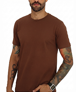 Camiseta Básica Masculino Marrom