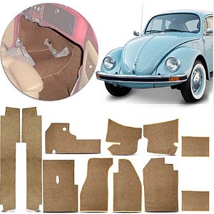 Forração Fusca assoalho em Carpete Bege Luxo Padrão Vw