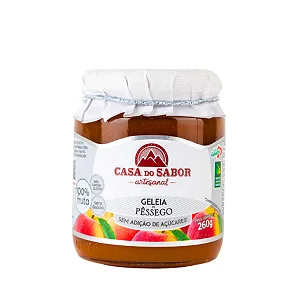 Geleia de Pêssego, Sem Adição de Açúcar, 260g - Casa do Sabor
