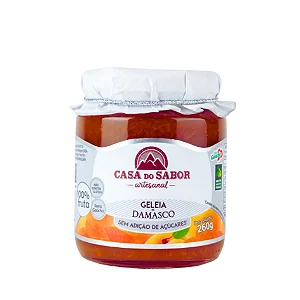 Geleia de Damasco, Sem Adição de Açúcar, 260g - Casa do Sabor